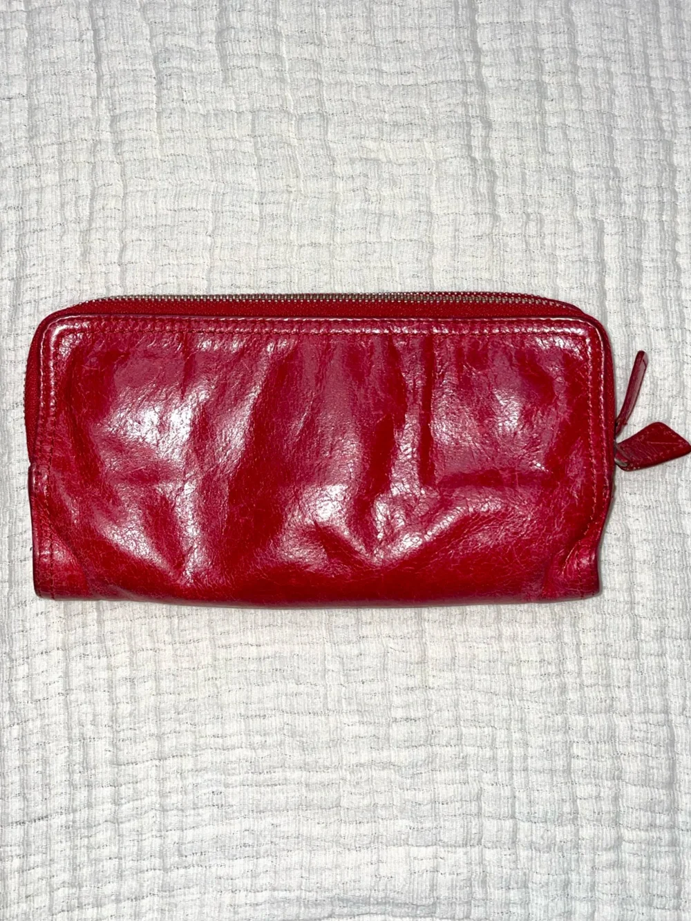 TANO Red Leather Clutch Wallet  Large Travel